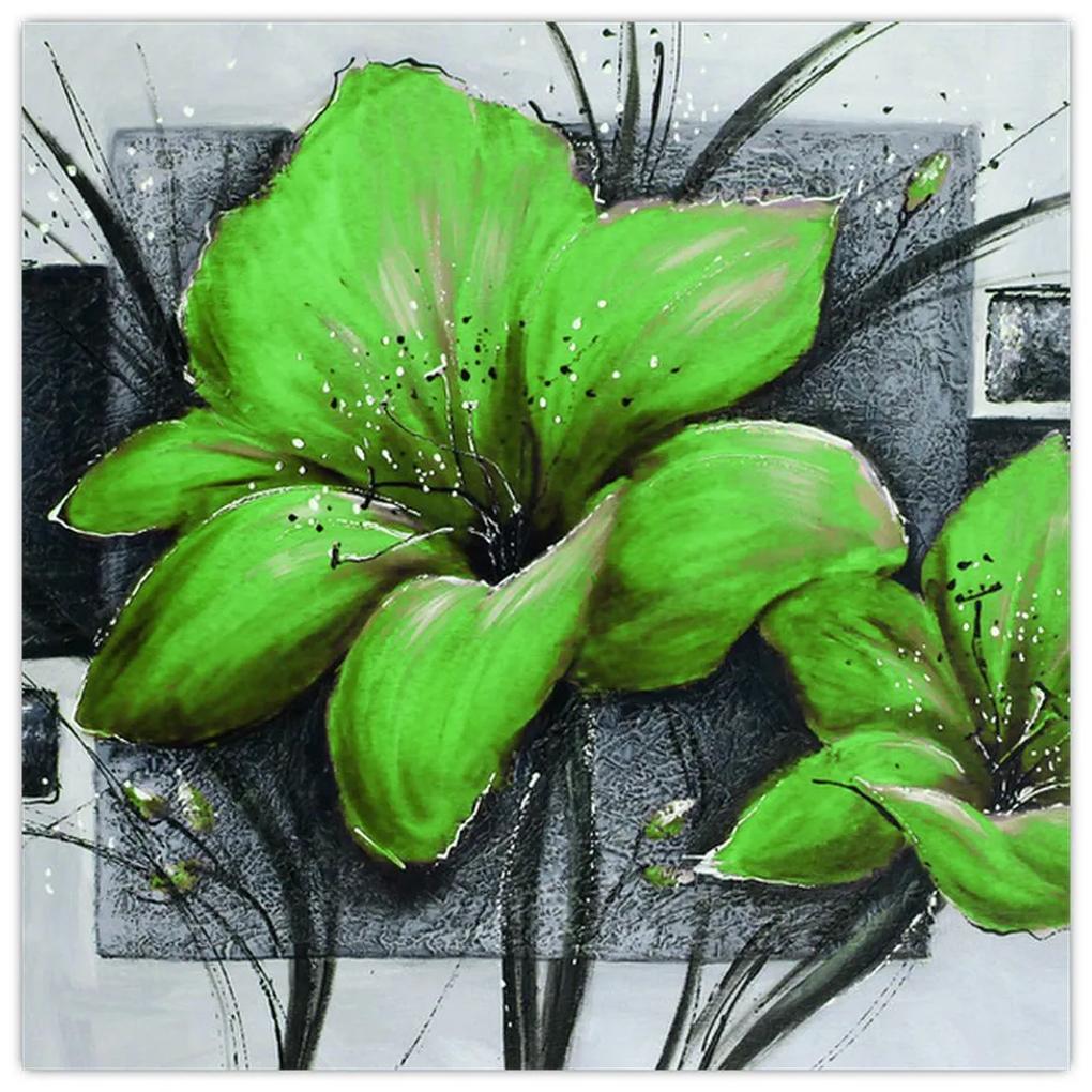 Obraz zelené kvety