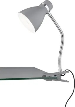 Stolová lampička s klipom Harvey 30 cm, titánová farba%