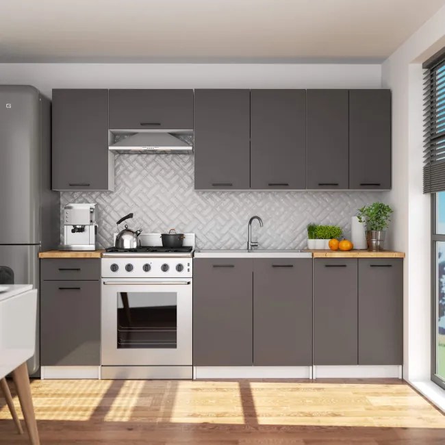 Spodná kuchynská skrinka pod drez OLIWIA S80ZL biela / grafitová / sivá