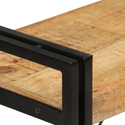 vidaXL Knižnica s 3 policami 77x30x80 cm mangovníkový masív a železo-