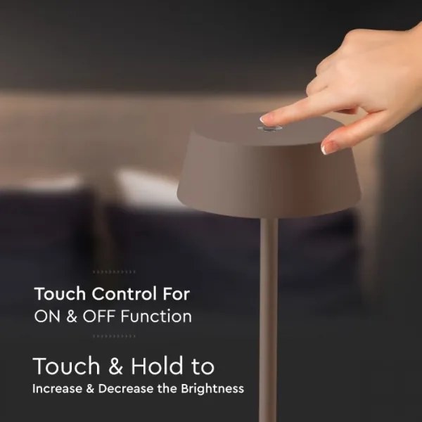 LED Vonkajšia stmievateľná dotyková dobíjacia stolná lampa LED/2W/5V IP54 hnedá