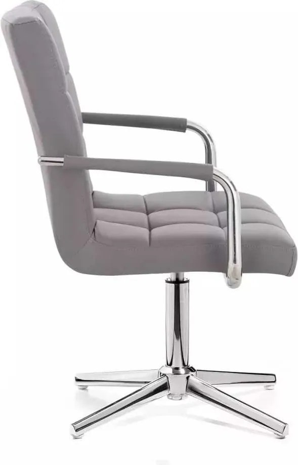 LuxuryForm DESIGN Stolička VERONA na striebornom kríži - šedá