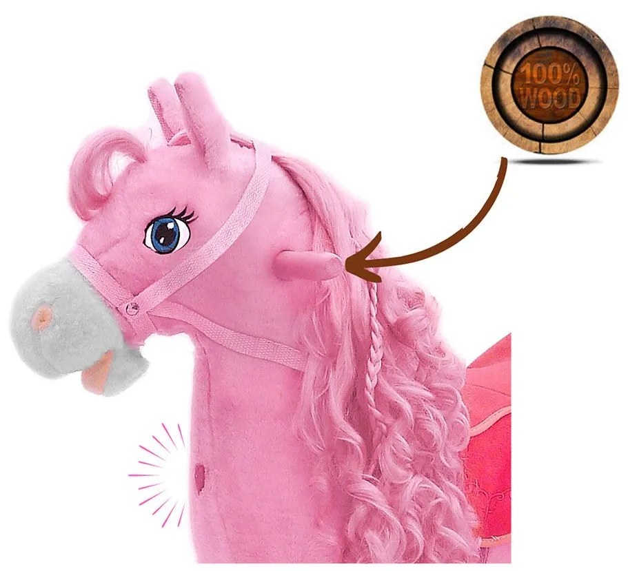 Hojdací koník s melódiou Milly Mally Princess pink