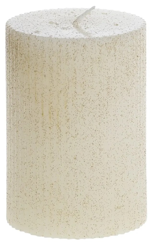 Chic Antique Trblietavá sviečka Grooves Glitter Cream 10 cm