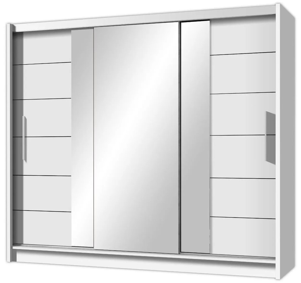 Skriňa Blog 250, Farby: biela / zrkadlo