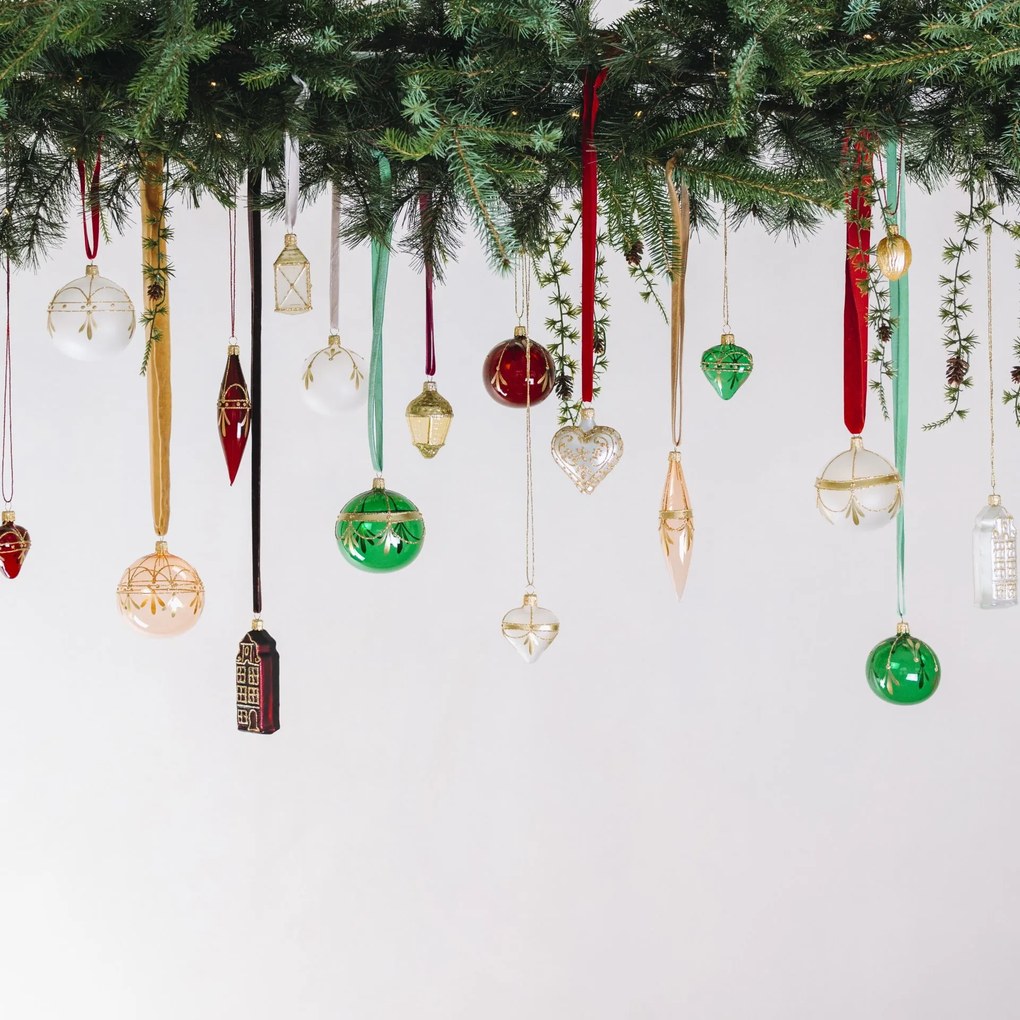 Bella Rose Sklenená vianočná ozdoba Ořech Hnědá Mat