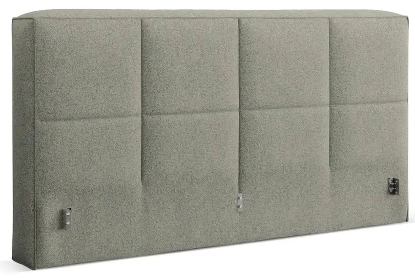 Zelená čalúnená dvojlôžková posteľ s úložným priestorom s roštom 200x200 cm Simon Darren – Micadoni