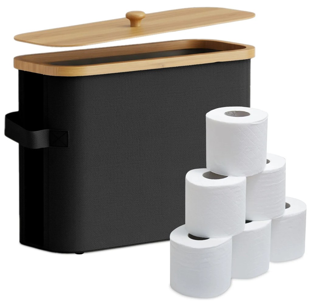 Úložný priestor na toaletný papier na 12 roliek RD51772, čierna