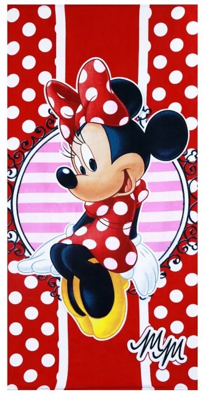 Setino · Bavlnená froté plážová osuška Disney - Minnie Mouse - 70x140 cm