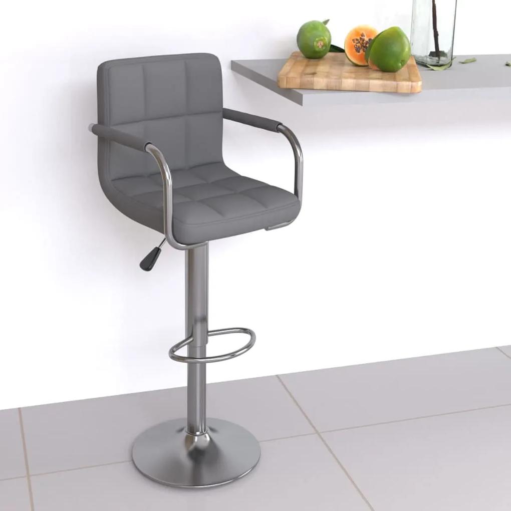 Barová stolička sivá umelá koža 334588
