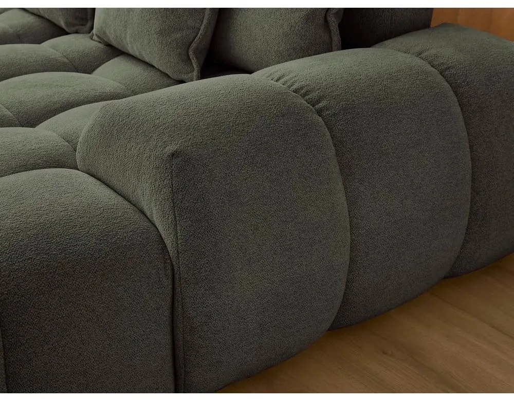 Zelená ženilková rozkladacia/s úložným priestorom rohová pohovka (ľavý roh/do tvaru "U") Everest – Bobochic Paris