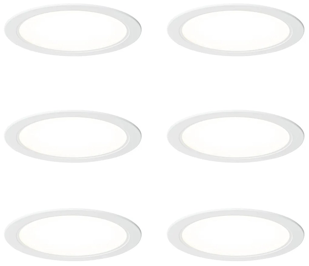 Sada 6 vstavaných bodových svetiel bielych 17 cm vrátane nastaviteľného LED Kelvina - Stephanie