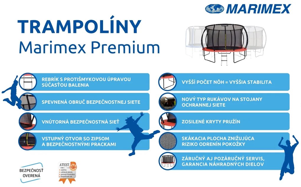 Marimex | Trampolína Marimex Premium 305 cm + vnútorná ochranná sieť + schodíky ZADARMO | 19000085