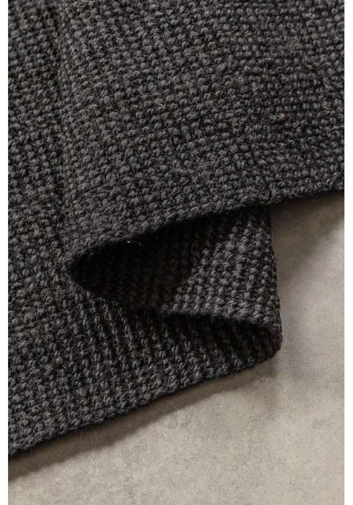 Čierny jutový koberec 80x150 cm Bouclé – Hanse Home