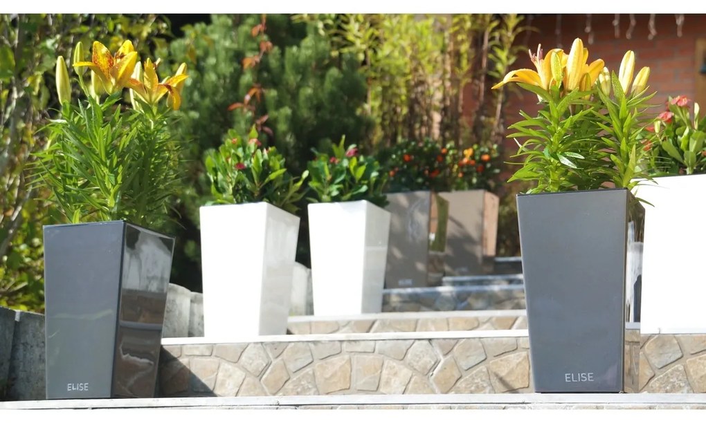 Gardenico Kvetináč Elise matt biela, 25 x 47 cm, 25 cm