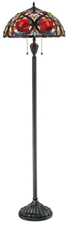 Elstead QZ-LARISSA-FL - Stojacia lampa Tiffany LARISSA 2xE27/100W/230V