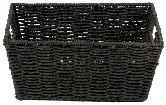 Compactor Ručne pletený košík ETNA, 31 x 24 x 14 cm, čierna