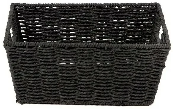 Compactor Ručne pletený košík ETNA, 31 x 24 x 14 cm, čierna