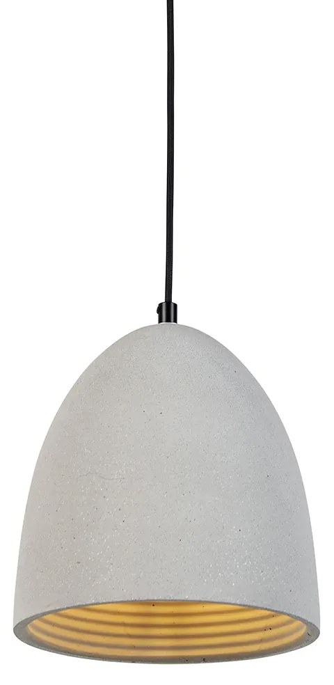 Moderné závesné svietidlo čierne so sivým betónom - Eton