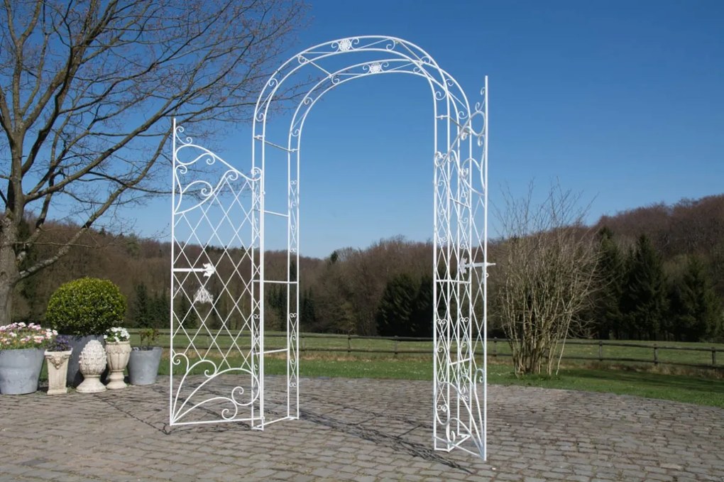 Oblúk na ruže Mel s bránkou - Biela