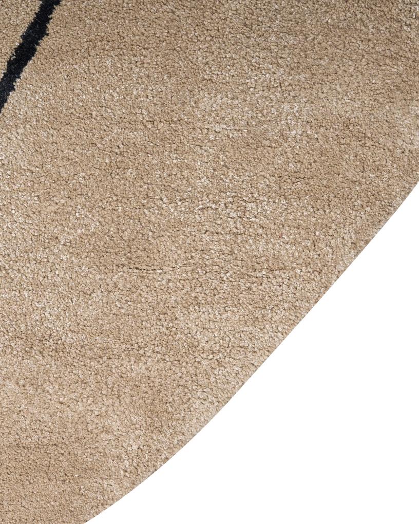 Viskózový koberec ⌀ 200 cm béžový DIGRI Beliani
