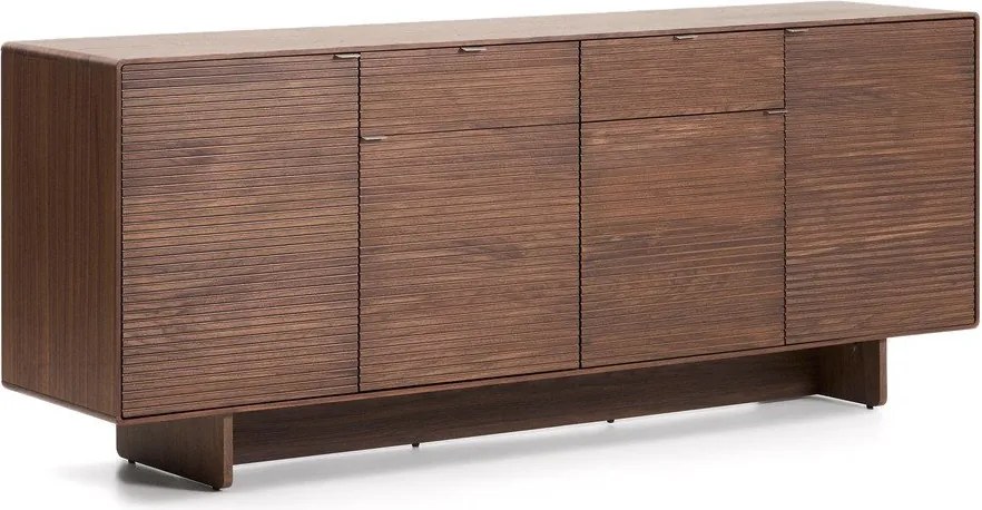 Tmavohnedá komoda v dekore orecha 194,5x78x45 cm Norlen – Kave Home