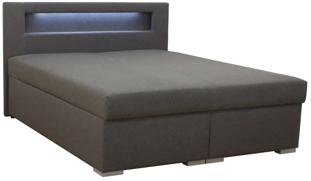 Čalúnená posteľ s úložným priestorom Tango 180 Typ farebného prevedenia: Savana sivá 05, Typ čela: A