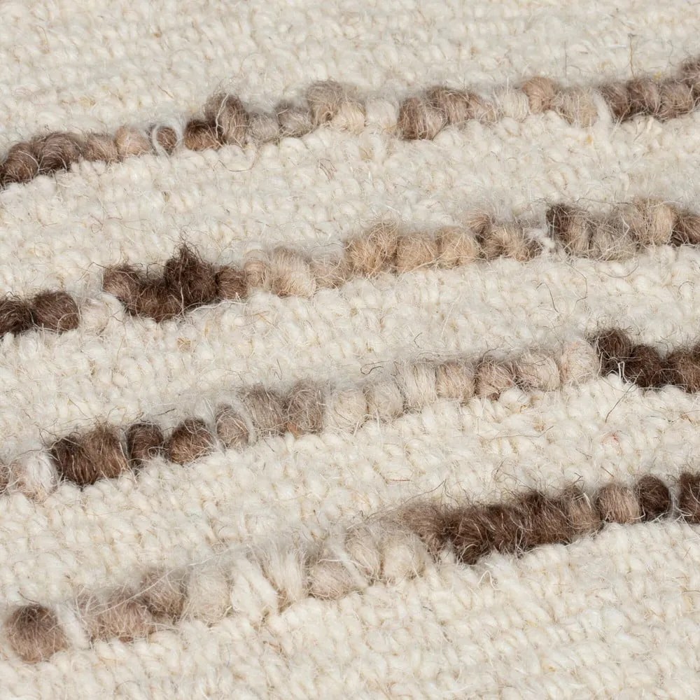 Hnedo-krémový vlnený koberec 200x290 cm Abstract Swirl – Flair Rugs