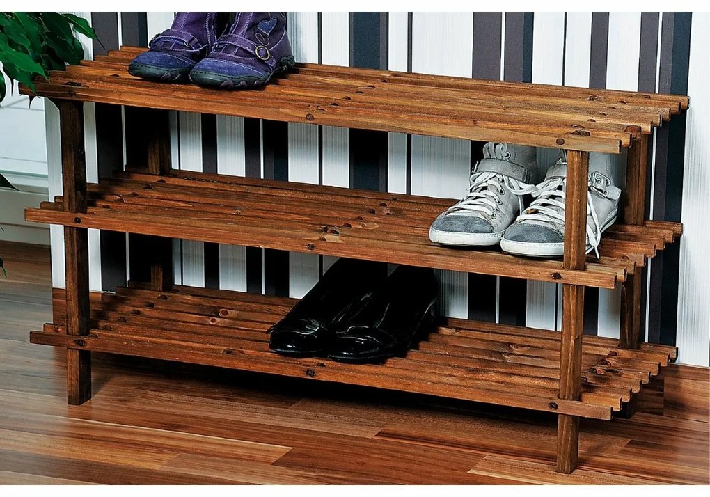Kesper 69733 Botník s 3 policami, tmavá, 77 x 40 x 26 cm