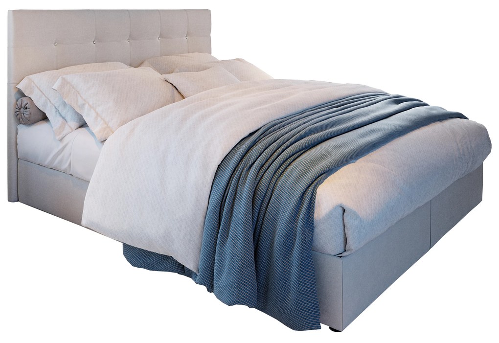 Kontinentálna posteľ 140 cm Karen Comfort (béžová) (s matracom a úložným priestorom). Vlastná spoľahlivá doprava až k Vám domov. 1056005