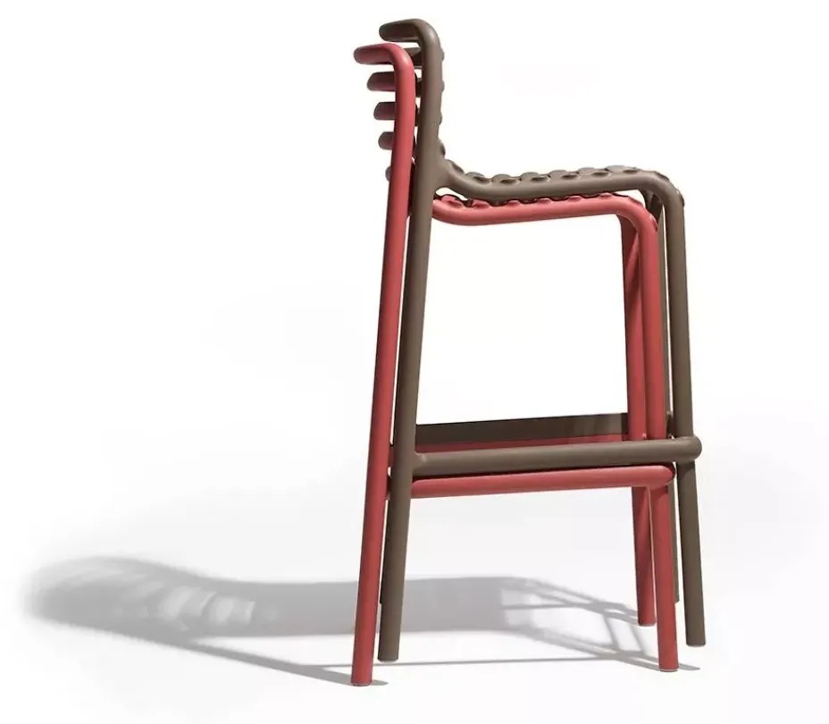 DOGA STOOL záhradná barová stolička bez podrúčok marsala