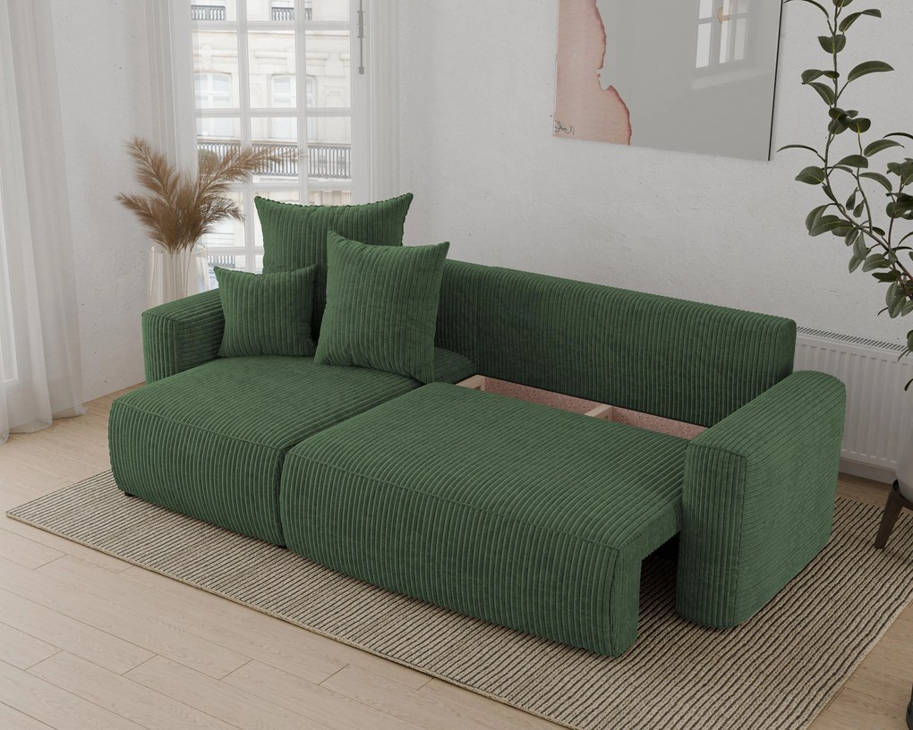 Rohová sedačka Denia (L) (tmavozelená). Akcia -20%. Vlastná spoľahlivá doprava až k Vám domov. 1133117