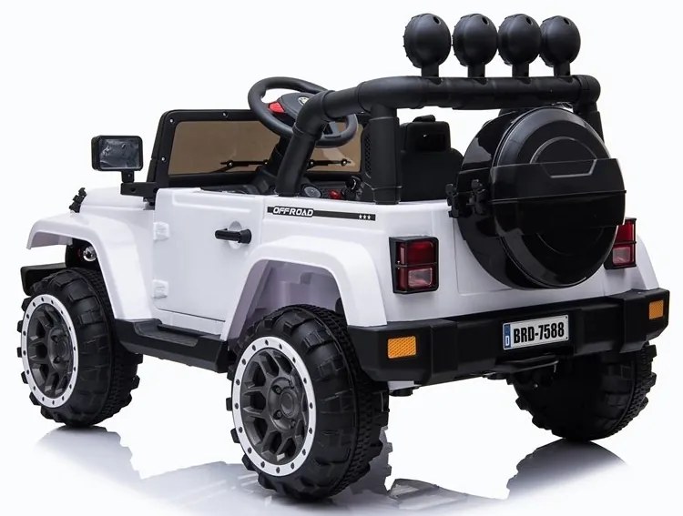 RAMIZ  Elektrické autíčko - Jeep BRD-7588 4x4 - biele - 4x45W - 1x12V10Ah - 2023