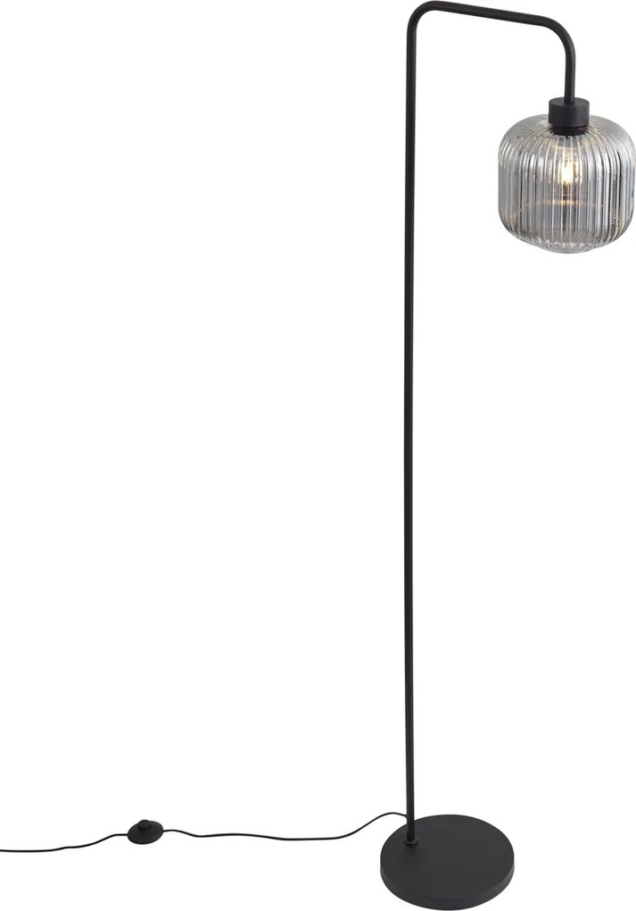 Inteligentná stojaca lampa čierna s dymovým sklom vrátane WiFi A60 - Ana