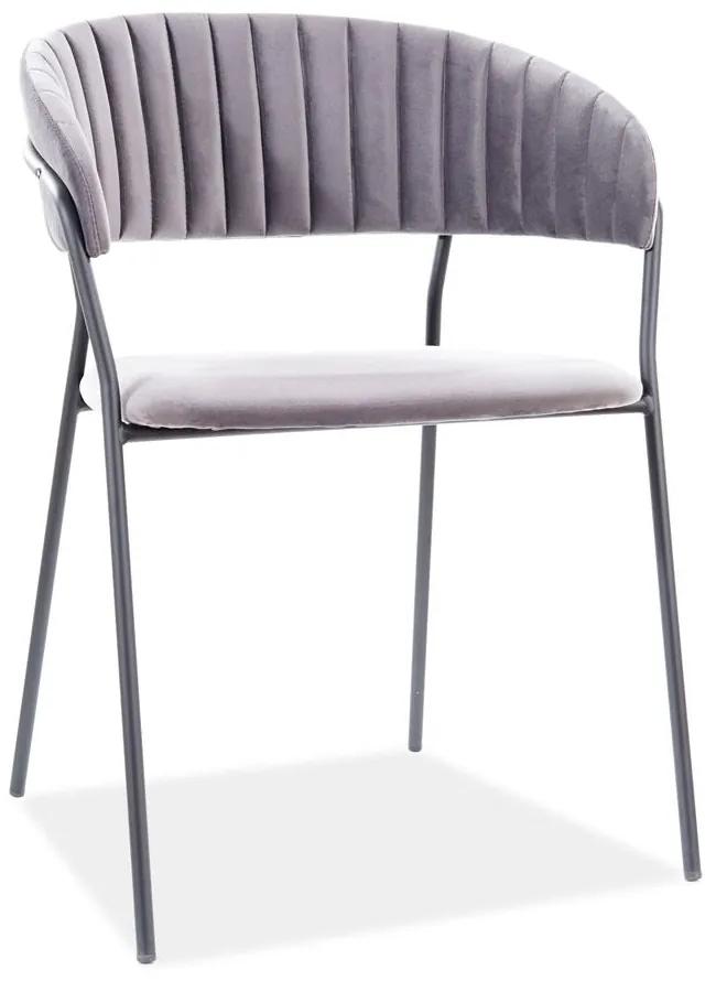 Sivá jedálenská stolička LIRA B VELVET