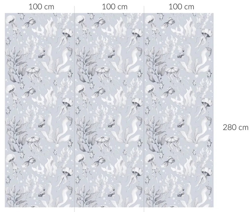 Tapeta magie oceánu světle modrá 280x100 cm