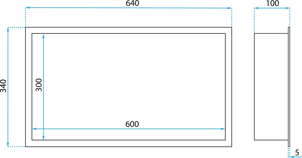 Rea Rea, oceľová kúpeľňová polička 30x60 cm, čierna matná, REA-05605
