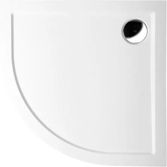 POLYSAN - SERA LIGHT sprchová vanička z litého mramoru, čtvrtkruh 90x90x3cm, R550, bílá (11231)