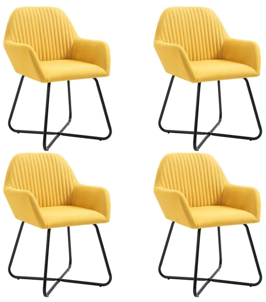 vidaXL Jedálenské stoličky 4 ks žlté látkové | BIANO