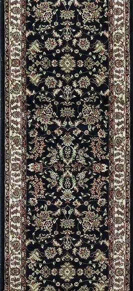 Berfin Dywany, Behúň na mieru Anatolia 5378 S (Black), šíre 100 cm, čierna, chodba / predsieň