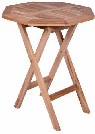 DIVERO záhradný stolík z teakového dreva, Ø 60cm