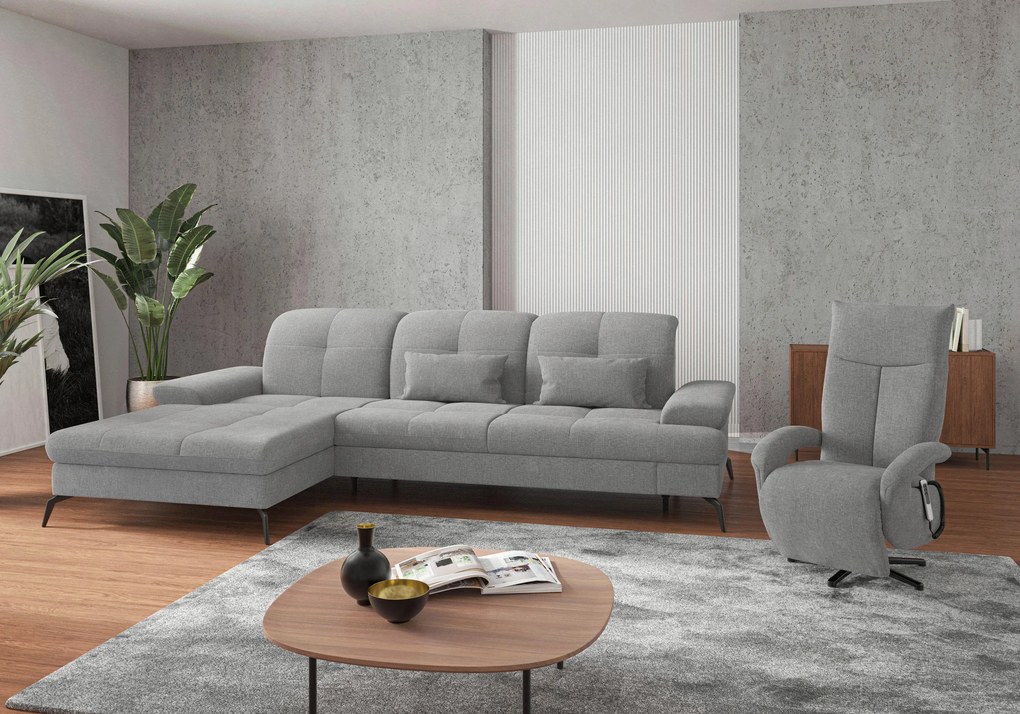 XXXLutz ROHOVÁ SEDAČKA, textil, svetlosivá Sit & More - Sedačky - 000144009904