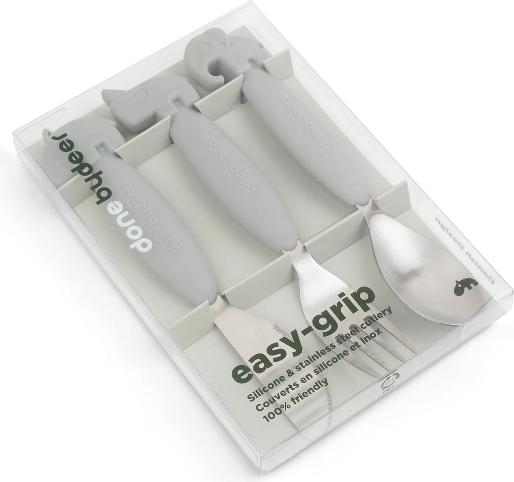 Detské príbory Easy Grip sivé 3 diely