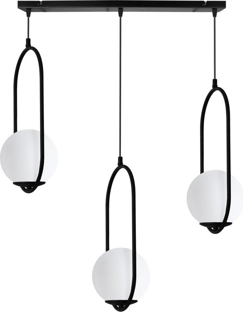 Závesné svietidlo Florence, 3x biele sklenené tienidlo, b, UI