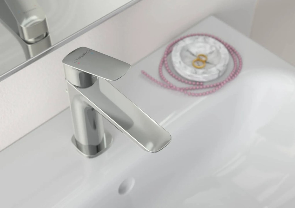 Hansgrohe Logis, umývadlová batéria Fine 110, s výpustom, EcoSmart, chrómová, HAN-71251000