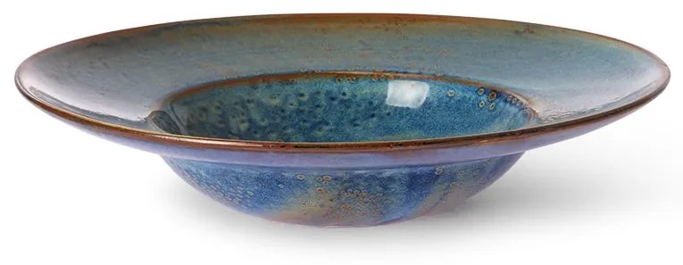 Rustikálne modrý keramický tanier na cestoviny Pasta Chef 28,5 x 6cm - HKLIVING
