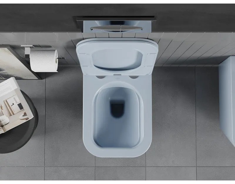 Mexen Teo, závesné WC Rimless s WC doskou slim, duroplast, šedá-modrá matná, 30854069