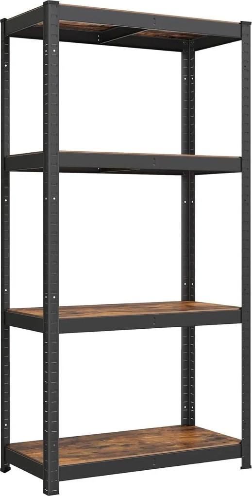 Policový diel, regál s vysokou nosnosťou, nosnosť 520 kg, 40 x 80 x 160 cm, rustikálny hnedý