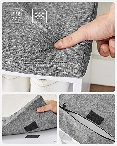 Lavička na topánky s priehradkami, čalúnené sedenie, 48x105x30cm