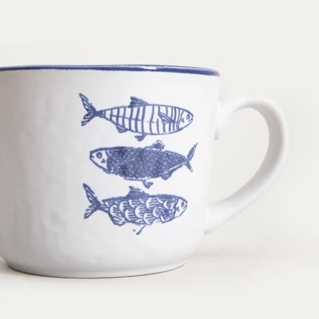 Hrnček NILGI biely / modrý 773808 400 ml